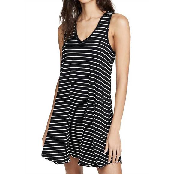NEW Z SUPPLY yuma stripe mini dress in black - Picture 1 of 3